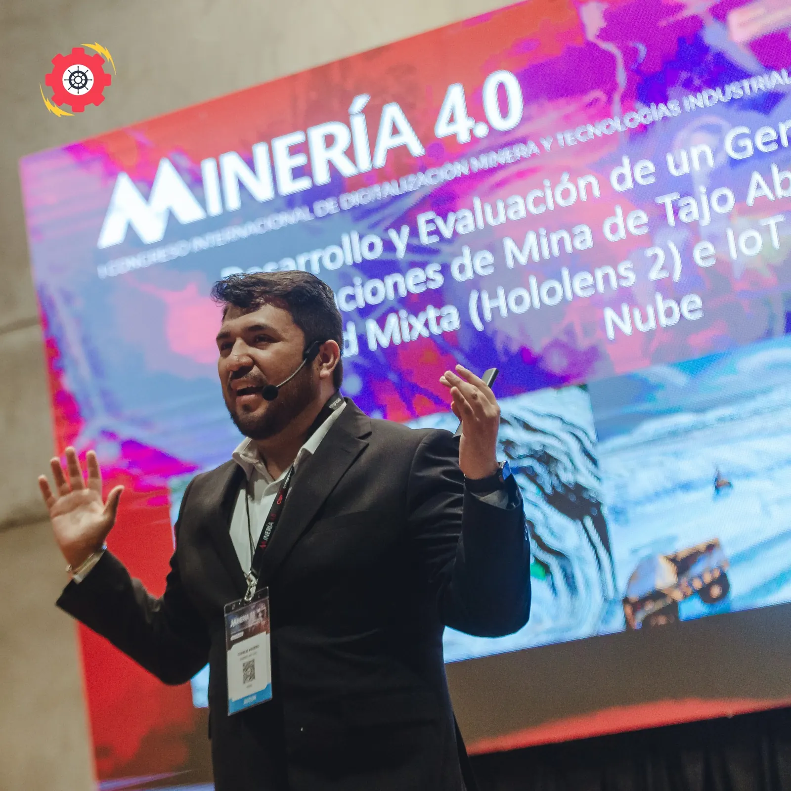 Ponencia de SAMINS sobre gemelo digital de mina de tajo abierto con realidad mixta e IoT